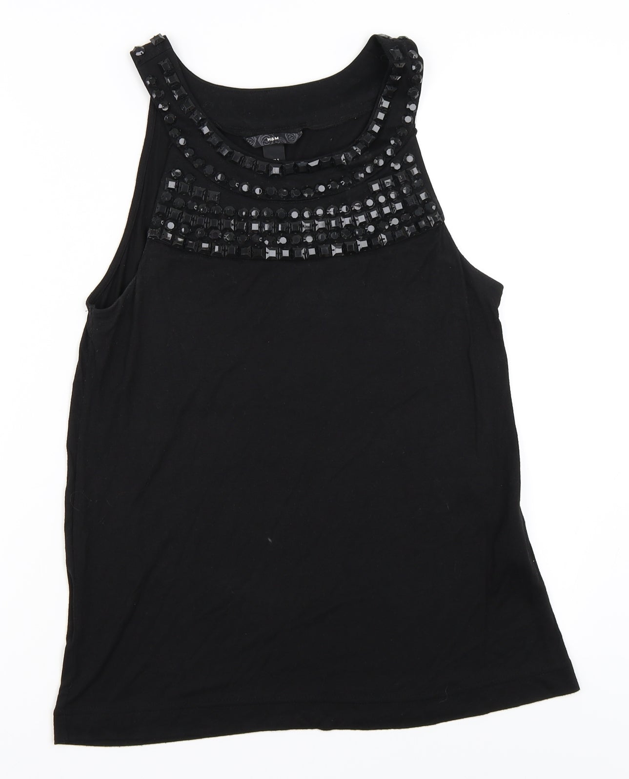 Womens UK Size S H&M Black Basic Tank