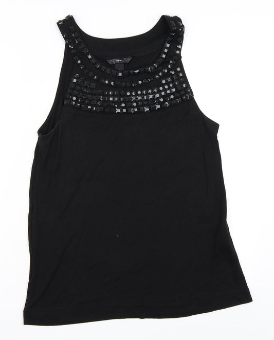 Womens UK Size S H&M Black Basic Tank