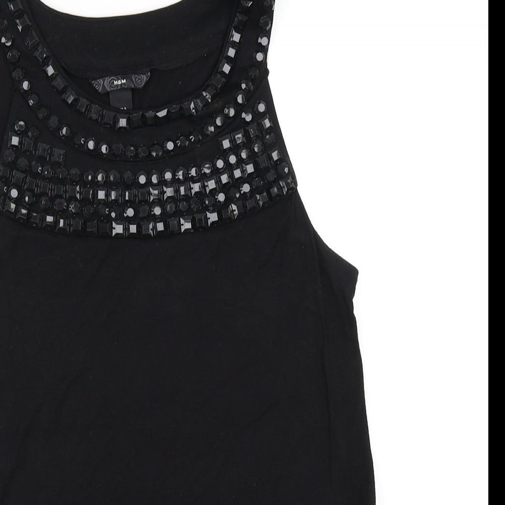 Womens UK Size S H&M Black Basic Tank