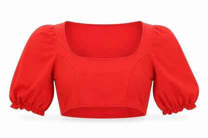 Womens UK Size L Stylewise Red Cropped Blouse