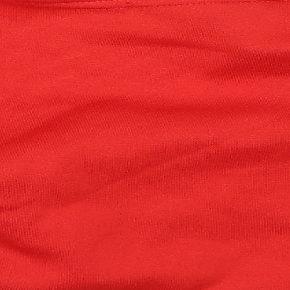 Womens UK Size L Stylewise Red Cropped Blouse