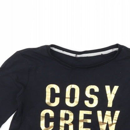 George Girls Black   Basic T-Shirt Size 9-10 Years