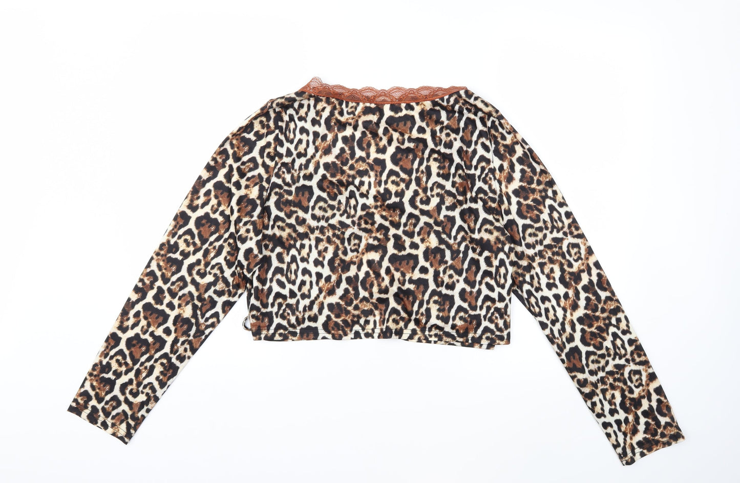 SheIn Womens Brown Animal Print  Basic Blouse Size XL