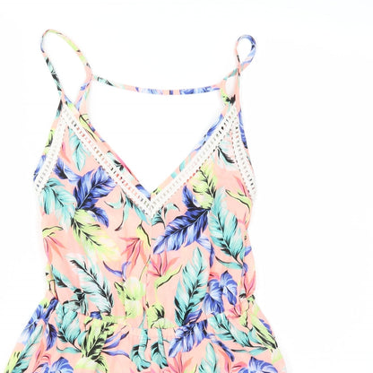 New Look Womens Pink Floral  Jumpsuit One-Piece Size S