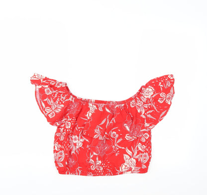 Womens UK Size 14 New Look Red Basic Blouse