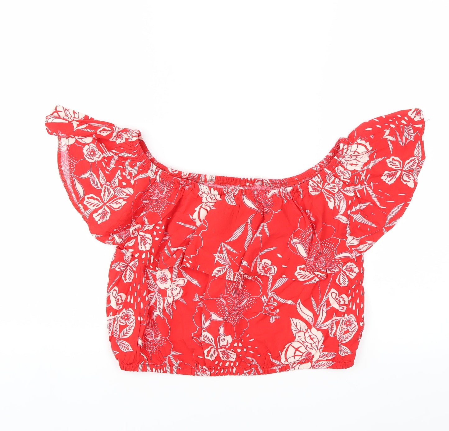 Womens UK Size 14 New Look Red Basic Blouse