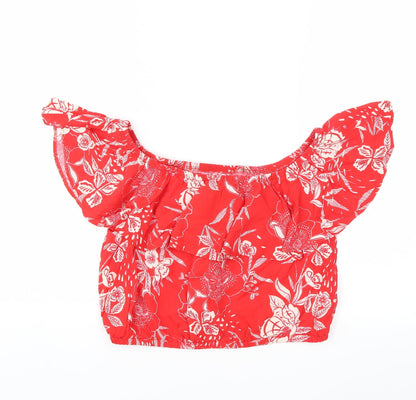 Womens UK Size 14 New Look Red Basic Blouse