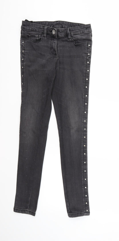NEXT Girls Black  Denim Skinny Jeans Size 12 Years