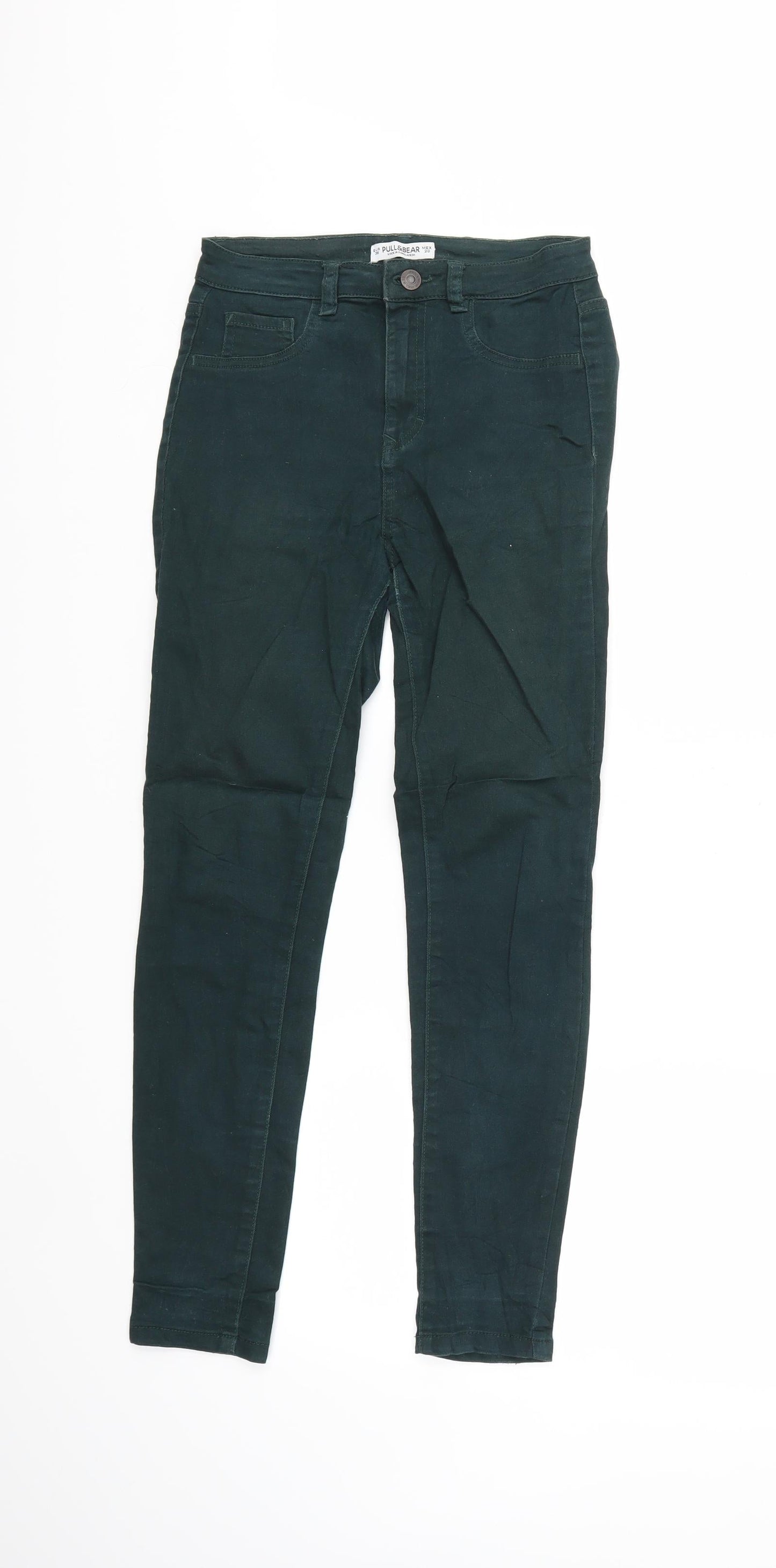 Pull&Bear Womens Green  Denim Skinny Jeans Size 8 L28 in