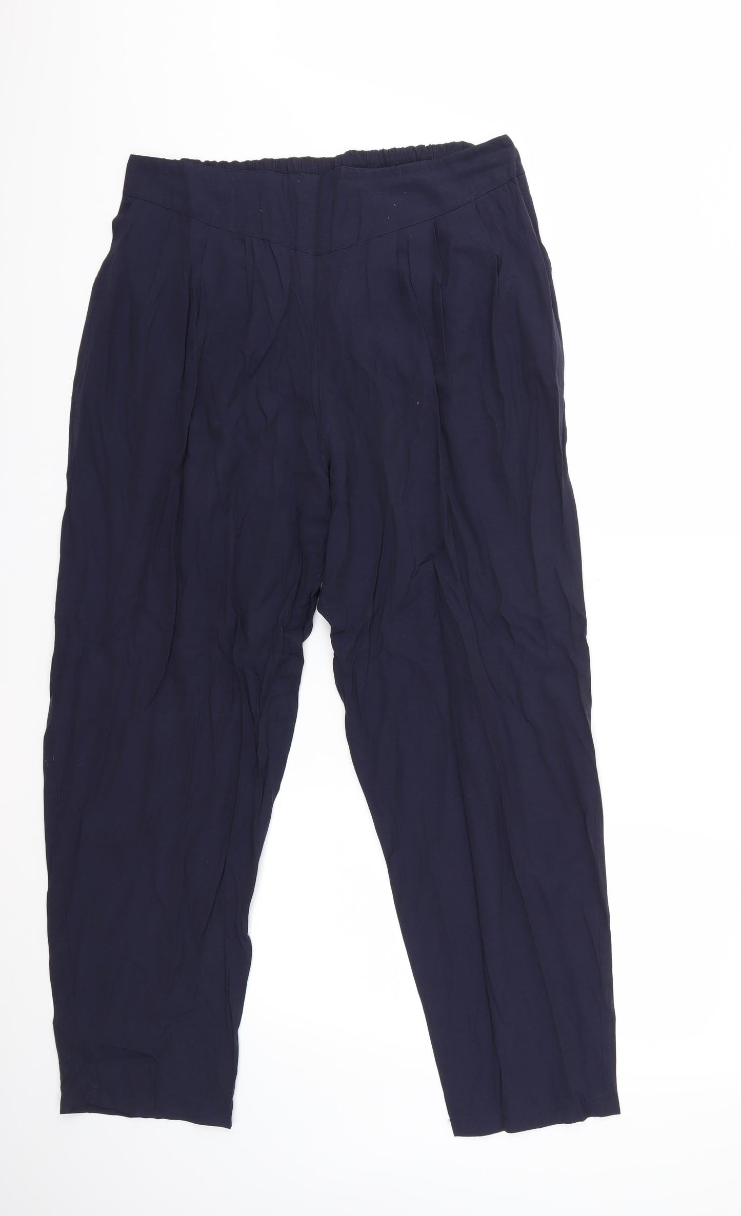 Womens UK Size L Preworn Regular Fit  Blue Trousers