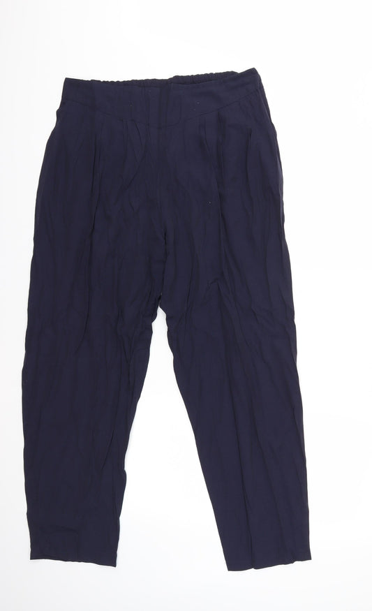 Womens UK Size L Preworn Regular Fit  Blue Trousers