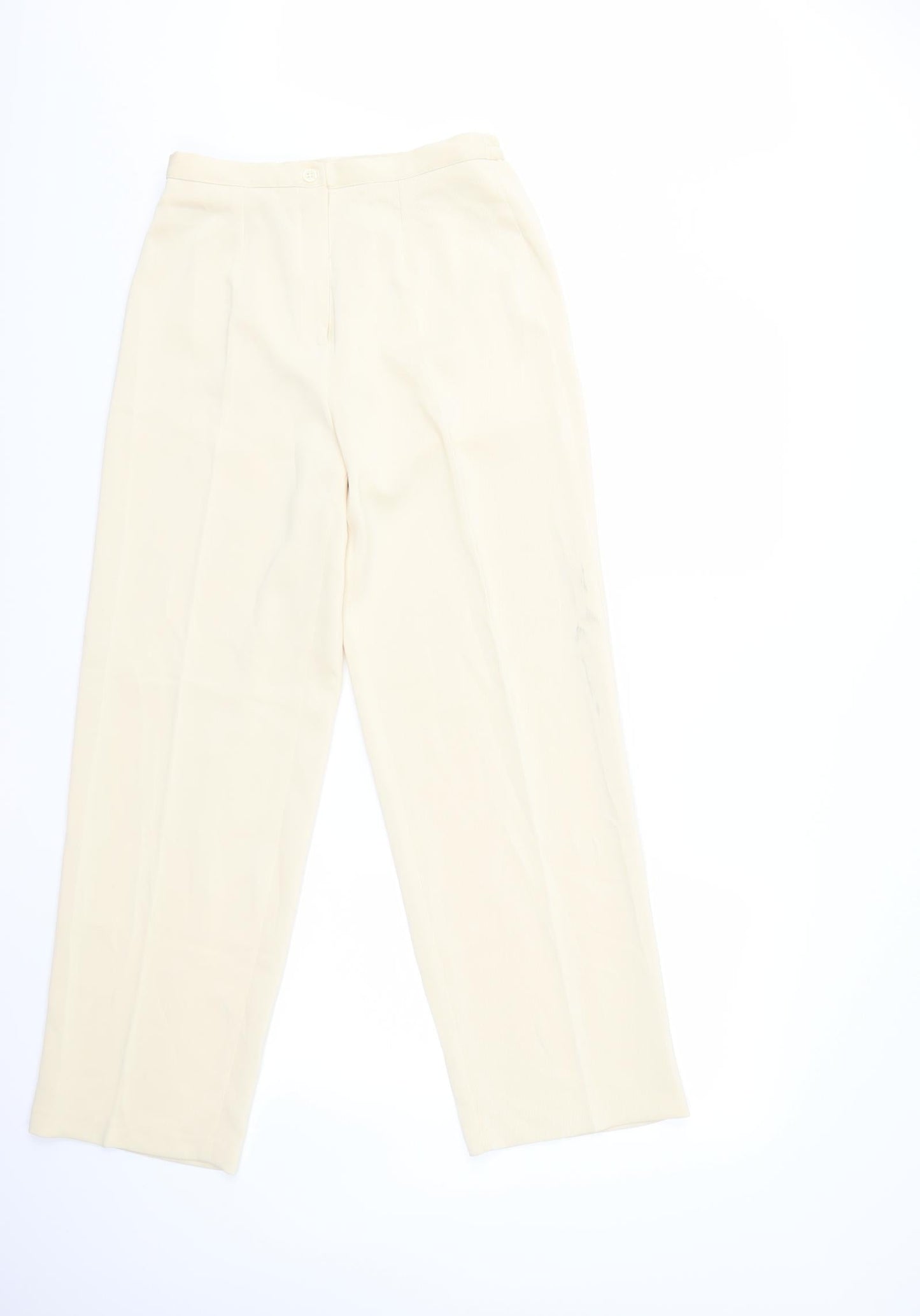 Womens UK Size 14 Preworn Regular Fit  Ivory Trousers