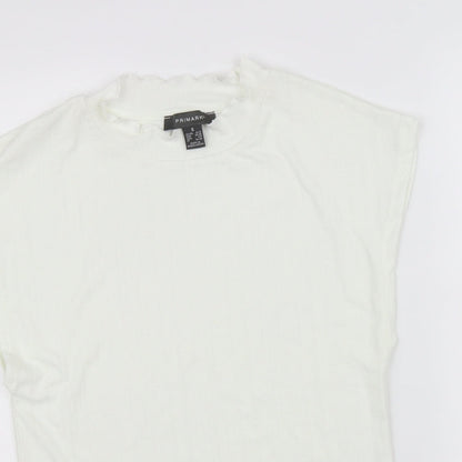 Primark Girls White   Basic T-Shirt Size S