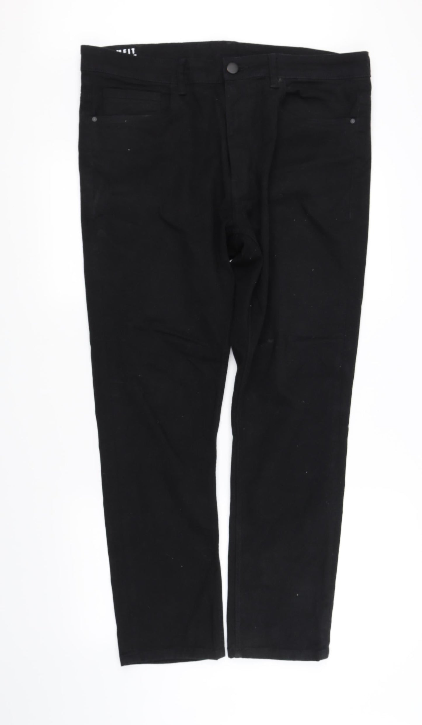 Womens UK Size L pre worn Regular Fit Straight Black Jeans