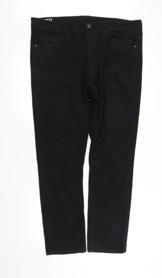 Womens UK Size L pre worn Regular Fit Straight Black Jeans