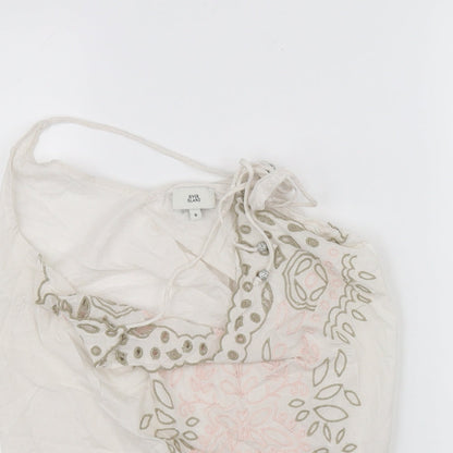 Womens UK Size 8 River Island White Basic Blouse