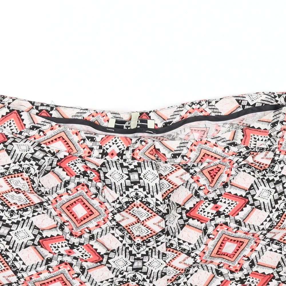 Papaya Womens Black Geometric  Cut-Off Shorts Size 10