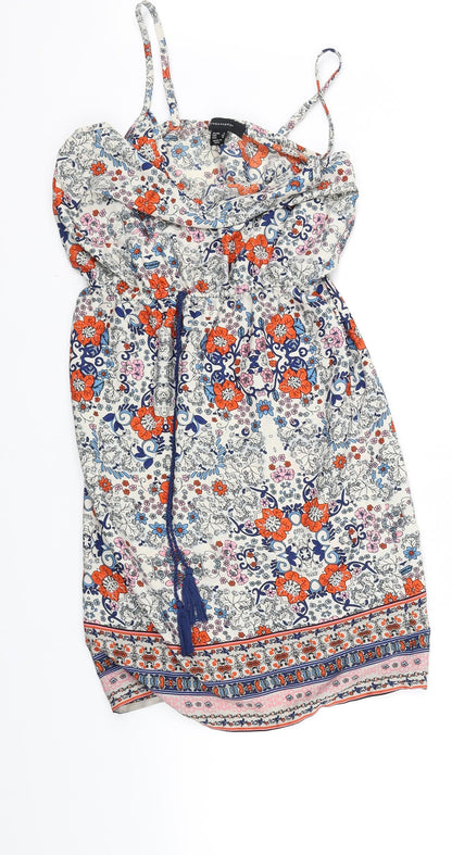 Atmosphere Womens White Geometric  Fit & Flare  Size 8