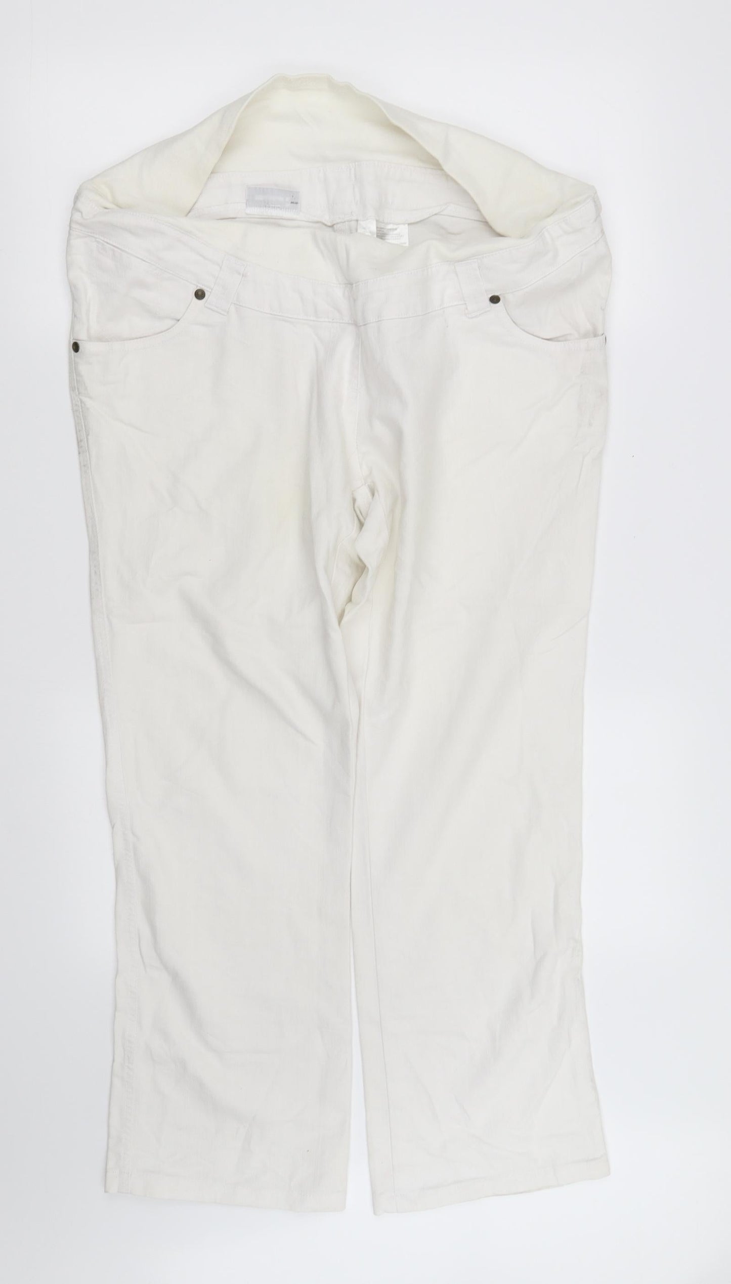 Womens UK Size 42 in pre worn Regular Fit Straight White Jeans