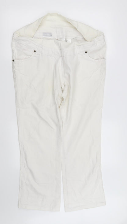 Womens UK Size 42 in pre worn Regular Fit Straight White Jeans