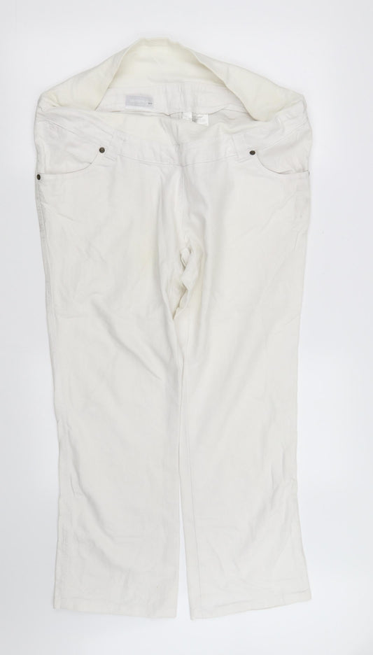 Womens UK Size 42 in pre worn Regular Fit Straight White Jeans