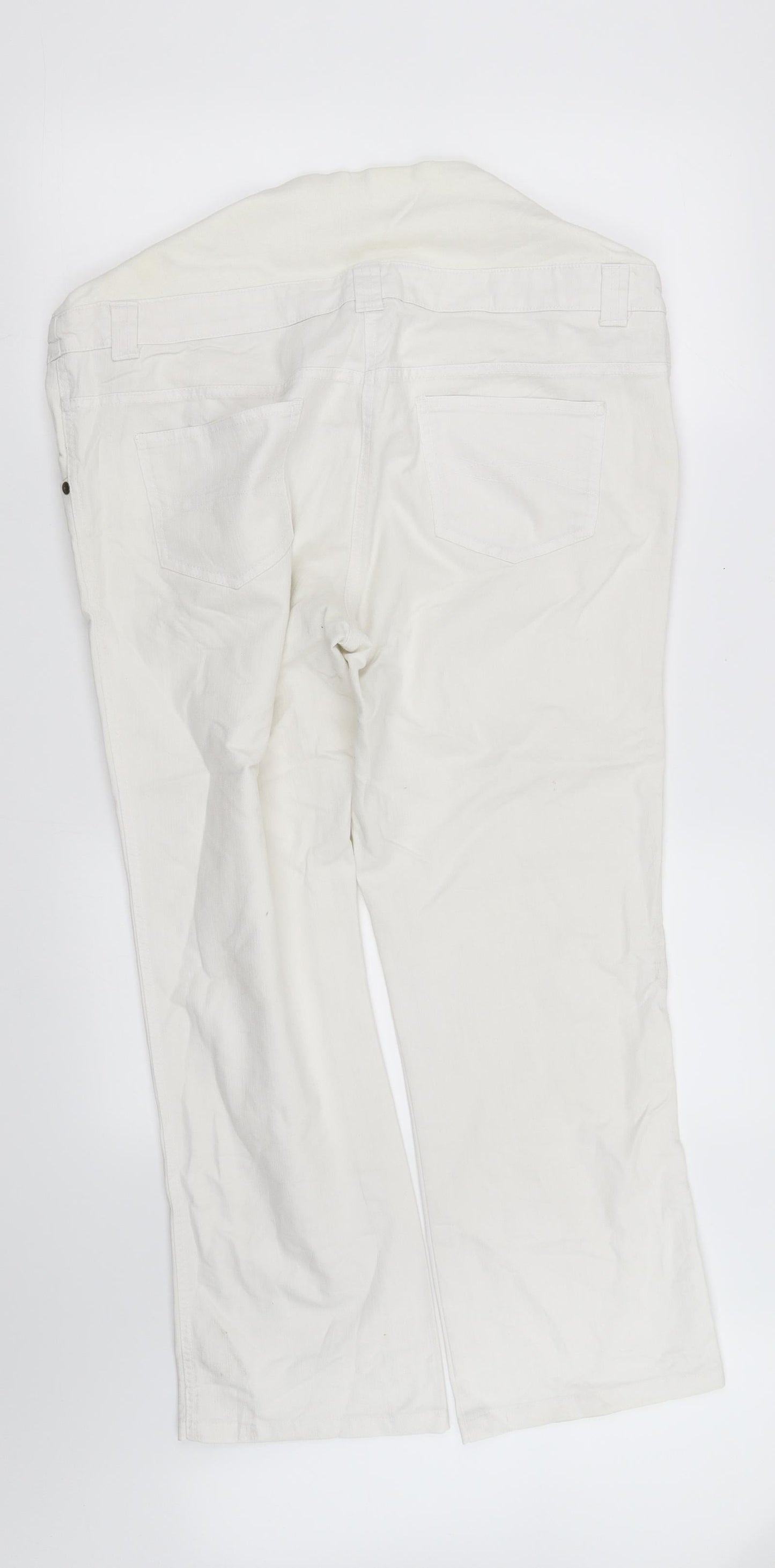 Womens UK Size 42 in pre worn Regular Fit Straight White Jeans