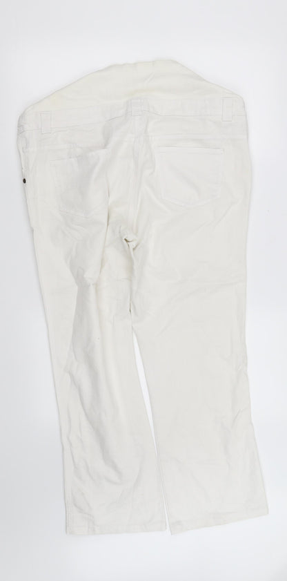 Womens UK Size 42 in pre worn Regular Fit Straight White Jeans