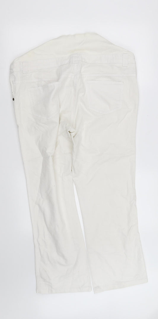 Womens UK Size 42 in pre worn Regular Fit Straight White Jeans