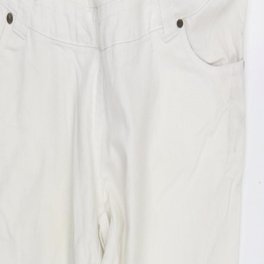 Womens UK Size 42 in pre worn Regular Fit Straight White Jeans