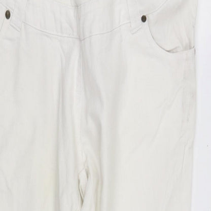 Womens UK Size 42 in pre worn Regular Fit Straight White Jeans
