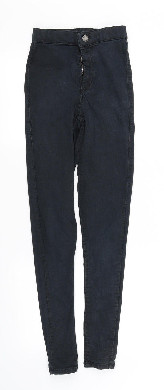 Womens UK Size S pre worn Regular Fit Straight Black Jeans