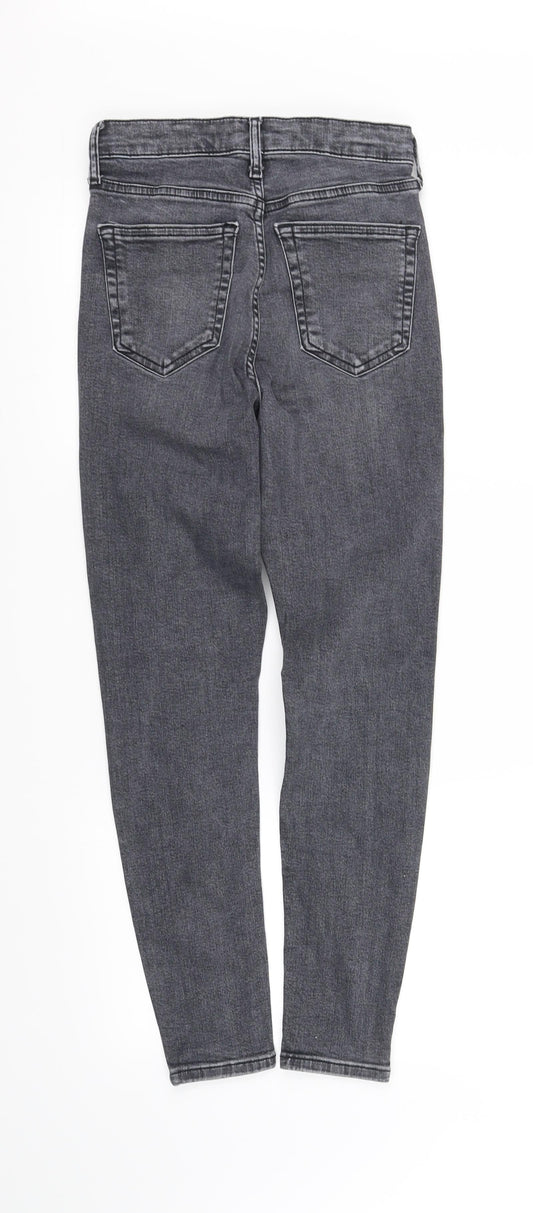 Womens UK Size 10 pre worn Regular Fit Straight Grey Jeans