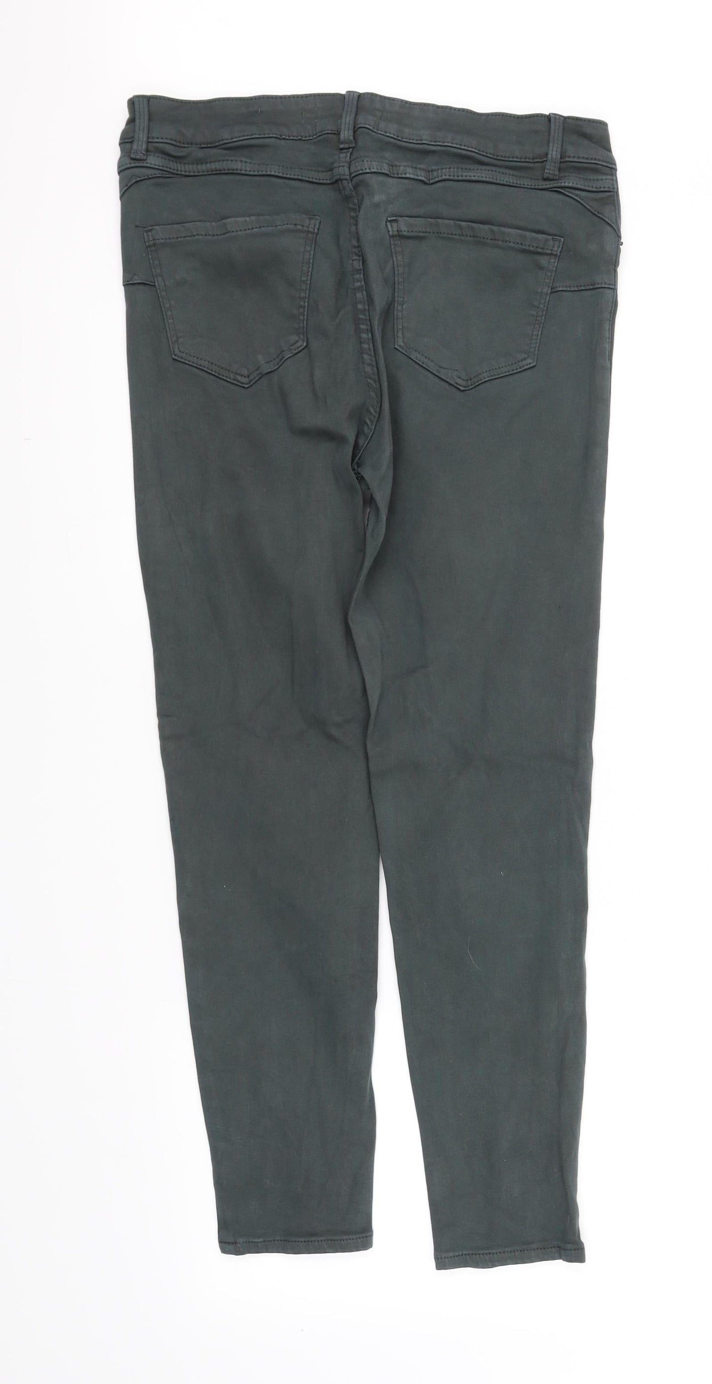 Womens UK Size 12 pre worn Regular Fit Straight Green Jeans