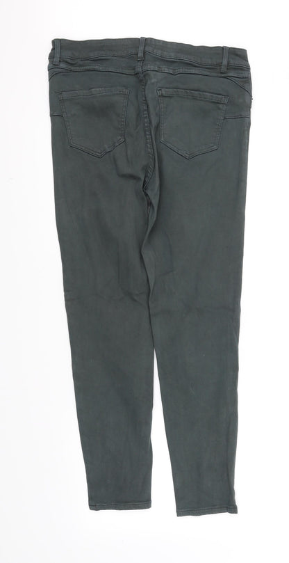 Womens UK Size 12 pre worn Regular Fit Straight Green Jeans