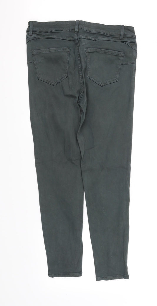Womens UK Size 12 pre worn Regular Fit Straight Green Jeans