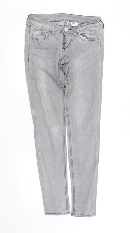 Womens UK Size S H&M Regular Fit Straight Grey Jeans