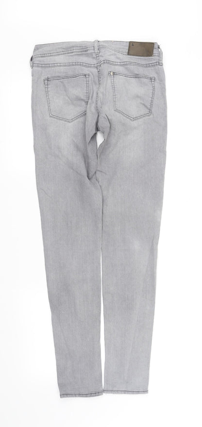 Womens UK Size S H&M Regular Fit Straight Grey Jeans