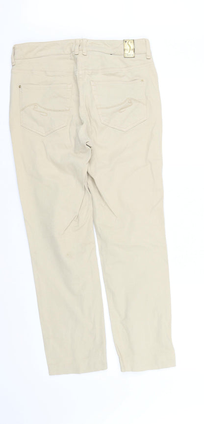 Womens UK Size 34 in pre worn Regular Fit Straight Beige Jeans
