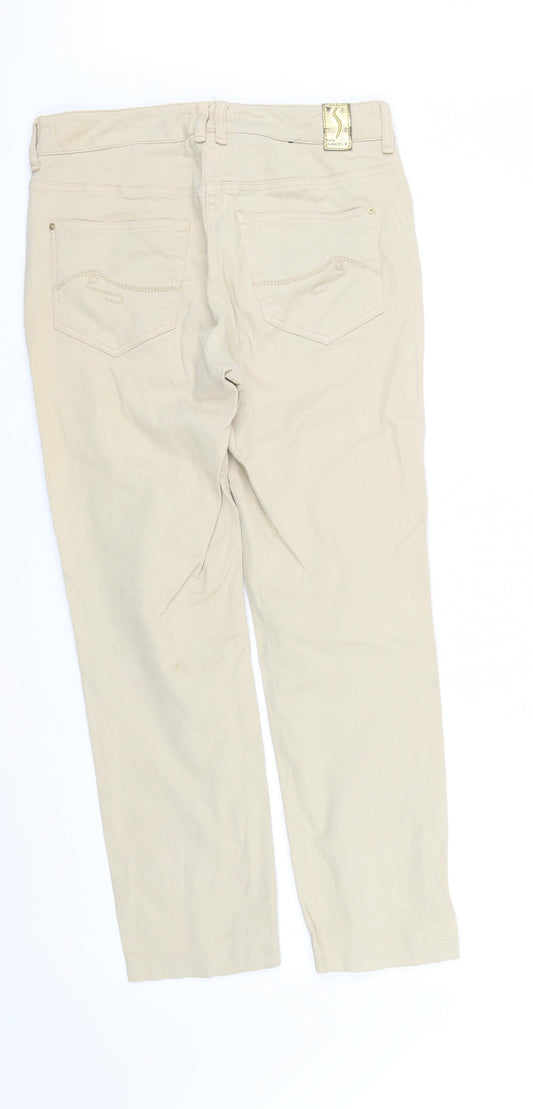 Womens UK Size 34 in pre worn Regular Fit Straight Beige Jeans