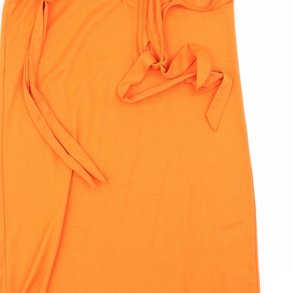 Womens UK Size S Pieces Orange Basic T-Shirt