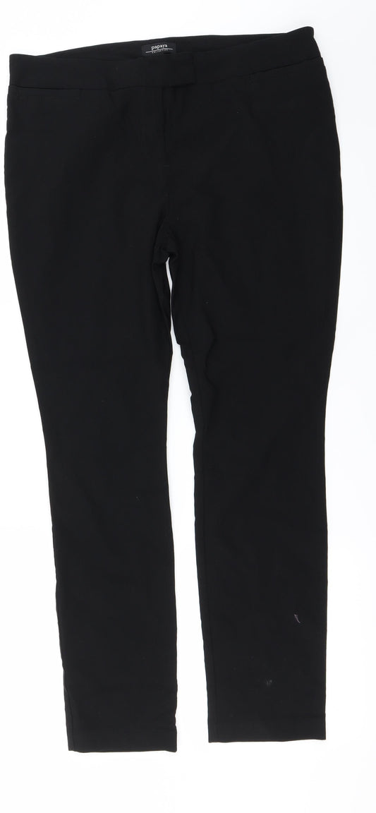 Womens UK Size 14 Papaya Regular Fit  Black Trousers
