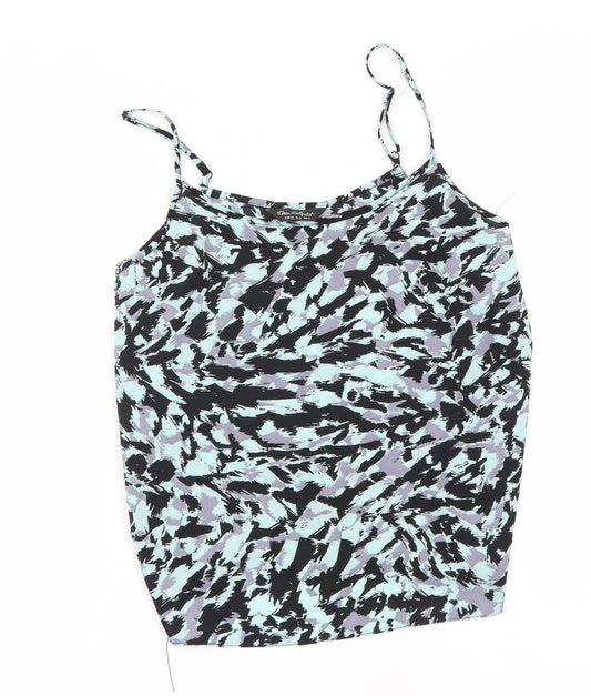 Miss Selfridge Womens Blue Camouflage  Basic Blouse Size 8