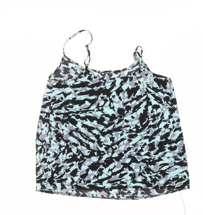 Miss Selfridge Womens Blue Camouflage  Basic Blouse Size 8