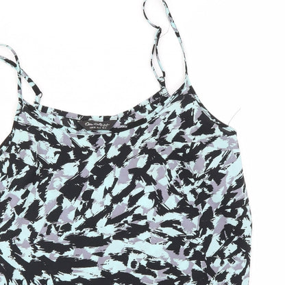 Miss Selfridge Womens Blue Camouflage  Basic Blouse Size 8