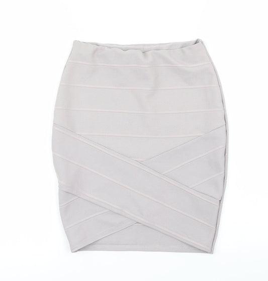 Miss Selfridge Womens Grey   A-Line Skirt Size 8