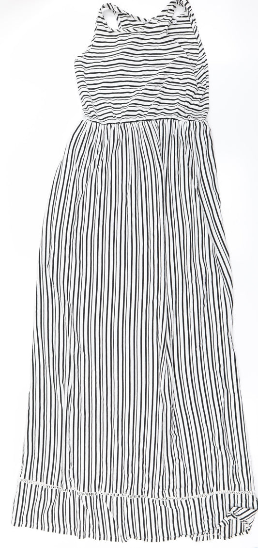 NEXT Womens White Striped  A-Line  Size 8