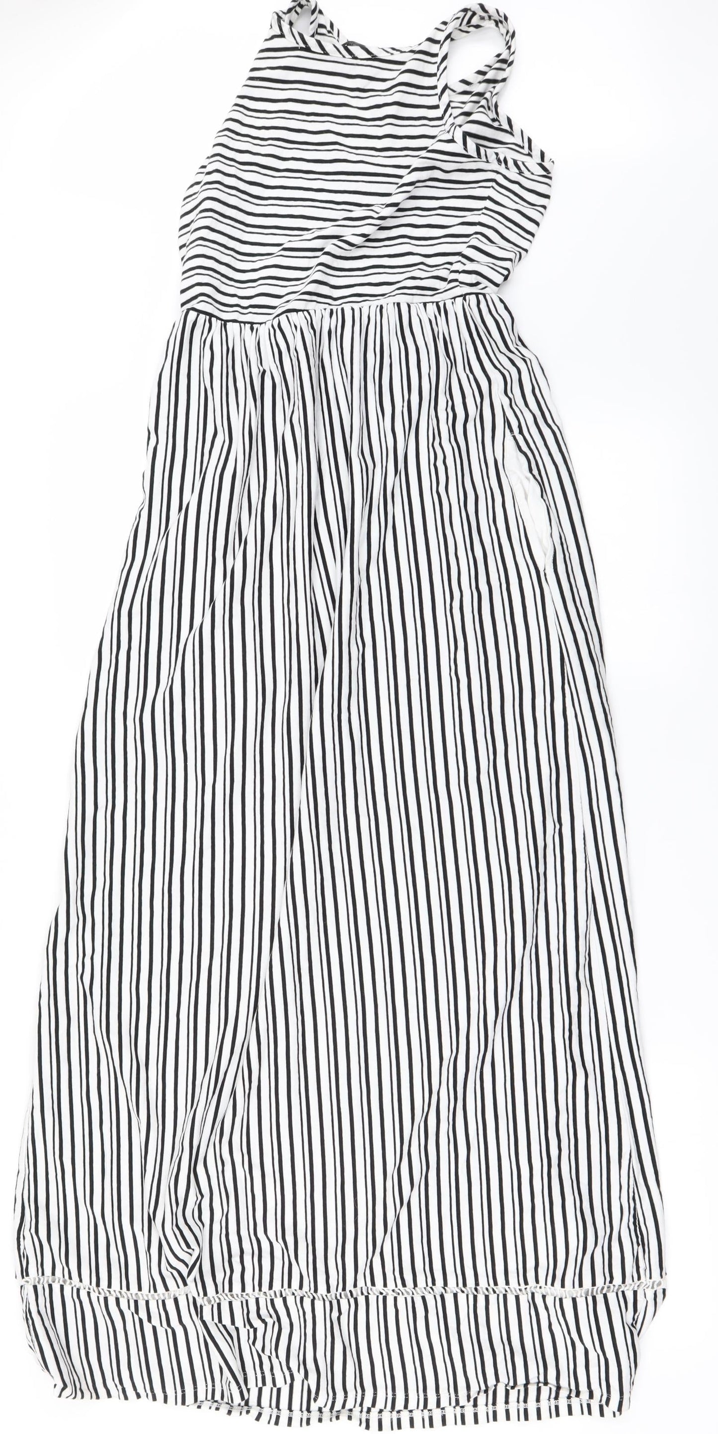 NEXT Womens White Striped  A-Line  Size 8