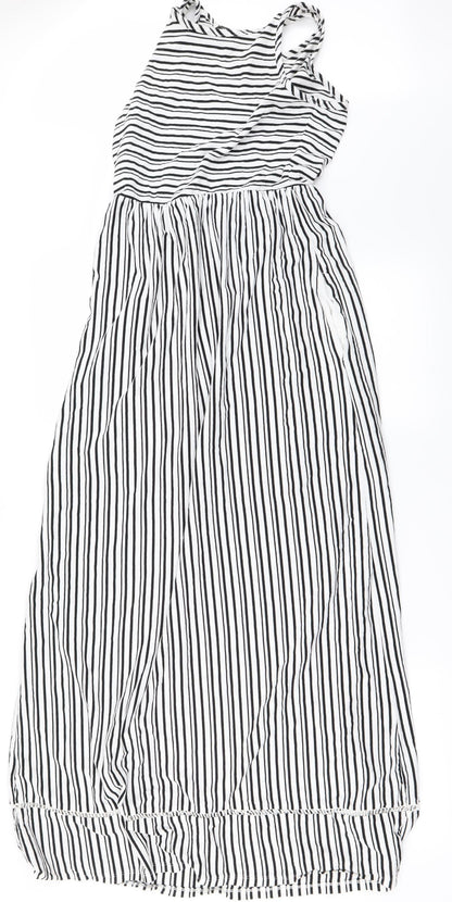 NEXT Womens White Striped  A-Line  Size 8
