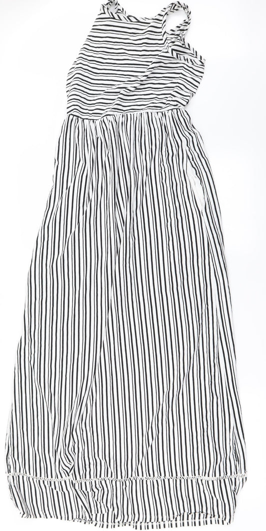 NEXT Womens White Striped  A-Line  Size 8