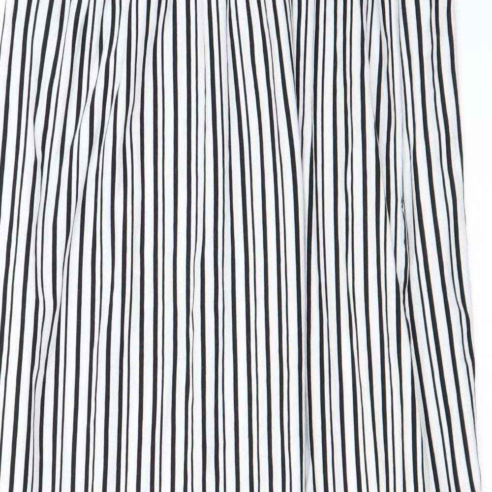 NEXT Womens White Striped  A-Line  Size 8